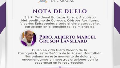 Photo of Fallece el P Alberto Gruson, Vicario de Nuestra Señora de La Paz, Montalbán
